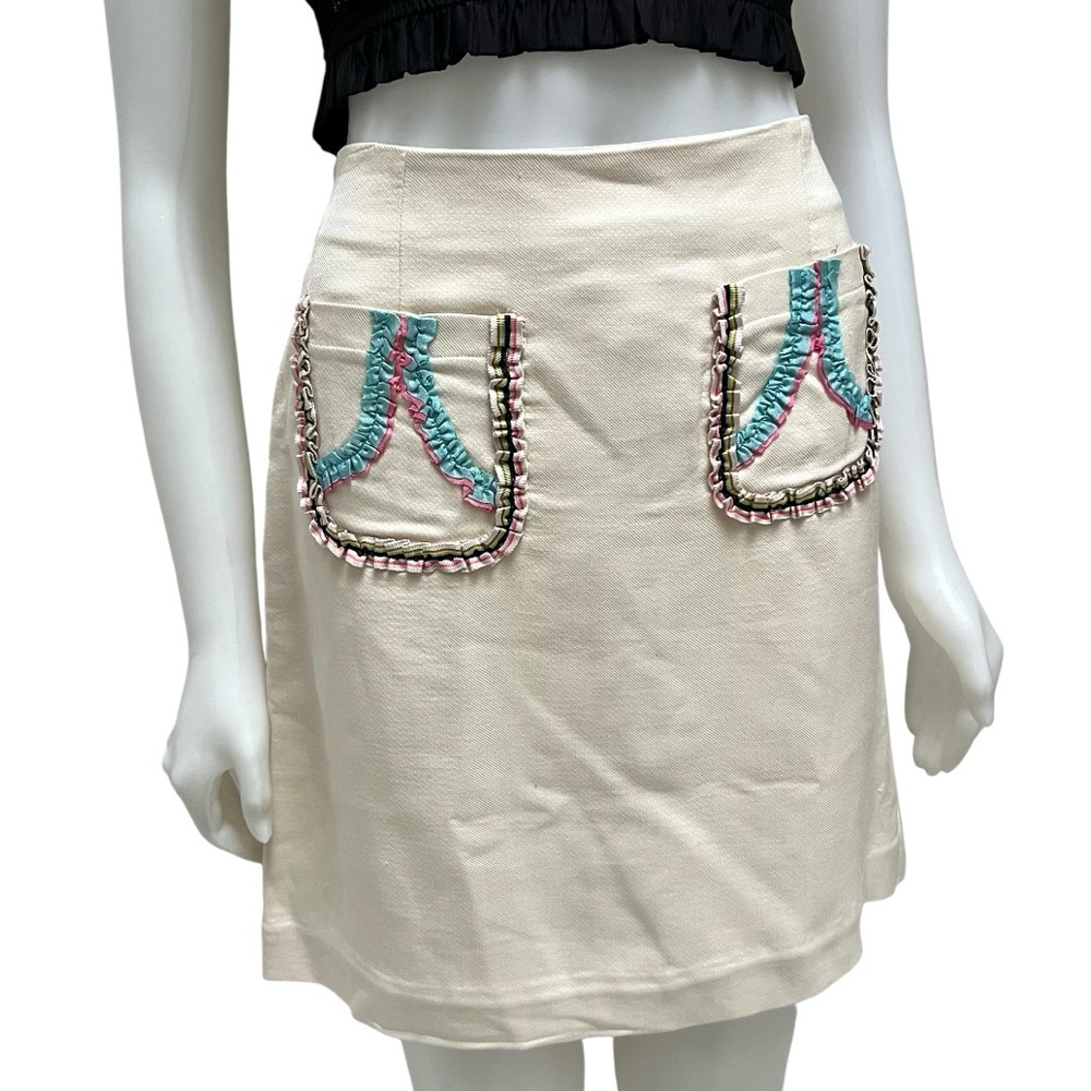 Vintage CYTHIA‎ RAWLEY Silk Mini Skirt Preppy Light Academia Coquette Girl 90's - Picture 11 of 17